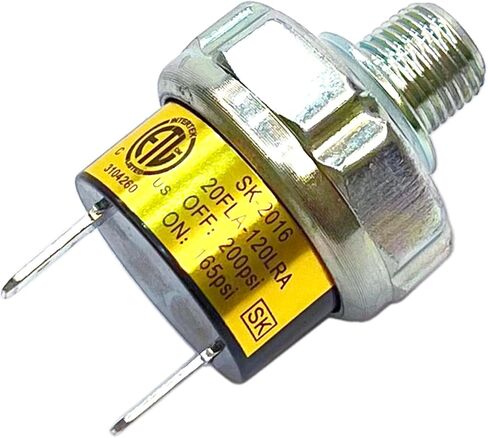 مفتاح ضغط الهواء 85-100 PSI مفتاح ضغط 1/8 "-27 NPT ذكر تيار مستمر 12 فولت 24 فولت ضاغط الهواء مفتاح ضغط قطار الهواء القرن التبديل 1/8 بوصة موضوع in Kuwait