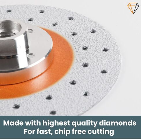 أدوات ماسية متفوقة 5 بوصة شفرة ماسية مزدوجة الجوانب عجلة قطع ماسية ملحومة بالنحاس مع محول شفرة قطع متساطح 5/8 بوصة - 11 - شفرة ماسية لطحن الزوايا للجرانيت والرخام والبورسلين والكوارتز in Kuwait