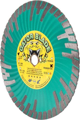 Delta Diamond Gator Blade Supreme 7 Inch Wavy Core Turbo Diamond Saw Blade, DM-7/8-5/8" Arbor, for Masonry, Concrete, Stone, Granite, Wet/Dry, Continuous Rim (7") in Kuwait