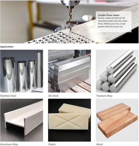 Gunpla 10 قطع من رؤوس مثقاب الكوبالت 1/8 بوصة، M35 HSS امبراطوري مستقيم عرقوب Jobber مجموعة لقم مثقاب مع حافظة بلاستيكية لتخزين الفولاذ المقاوم للصدأ الصلب والألومنيوم والبلاط والخشب والبلاستيك والحديد الزهر in Kuwait