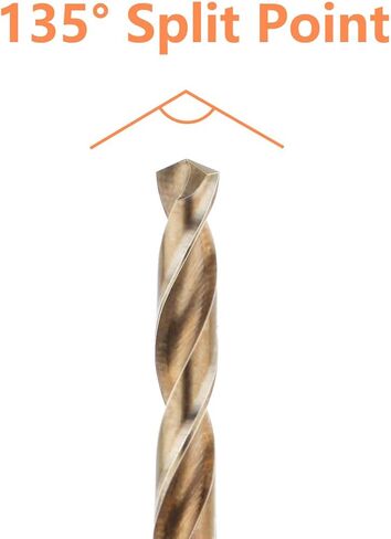 Gunpla 10 قطع من رؤوس مثقاب الكوبالت 1/8 بوصة، M35 HSS امبراطوري مستقيم عرقوب Jobber مجموعة لقم مثقاب مع حافظة بلاستيكية لتخزين الفولاذ المقاوم للصدأ الصلب والألومنيوم والبلاط والخشب والبلاستيك والحديد الزهر in Kuwait