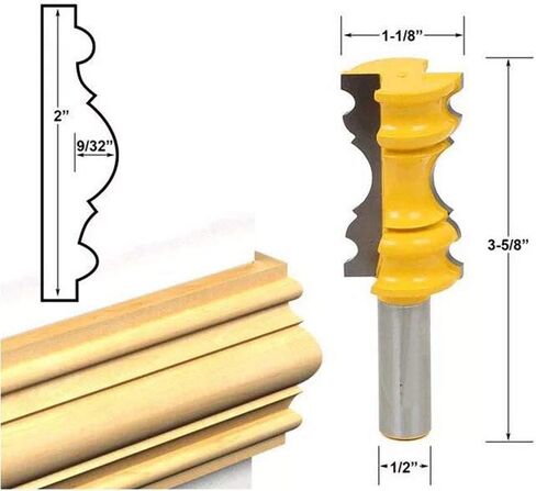 Nxtop Crown Molding Router Bit, 1/2 inch Shank, Woodworking Milling Cutter for 2 inch Crown Molding Router Bit Router Bit Woodworking Cutter Tool in Saudi Arabia