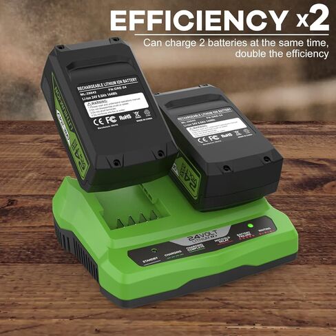 استبدال شاحن مزدوج AYTXTG 24 فولت لشاحن Greenworks 24 فولت، متوافق مع Greenworks 24V BAG711 BAG710 BAG709 BAG708 in Kuwait