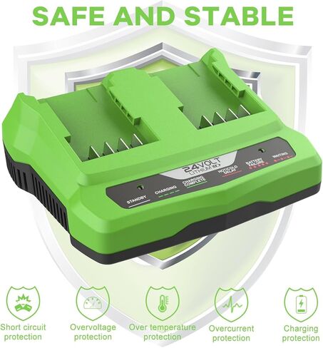 استبدال شاحن مزدوج AYTXTG 24 فولت لشاحن Greenworks 24 فولت، متوافق مع Greenworks 24V BAG711 BAG710 BAG709 BAG708 in Kuwait