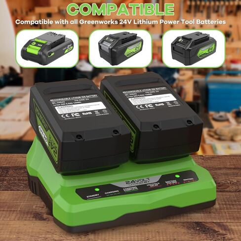 استبدال شاحن مزدوج AYTXTG 24 فولت لشاحن Greenworks 24 فولت، متوافق مع Greenworks 24V BAG711 BAG710 BAG709 BAG708 in Kuwait