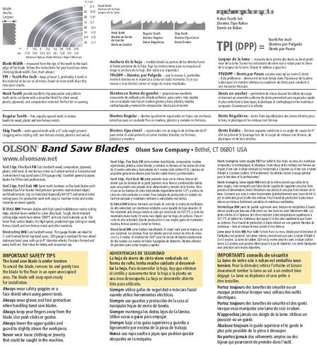 اولسون سو شفرة منشار بشريط HEFB FB19711DB مقاس 3/8 × 025 انش، 14-TPI عادي 111 انش in Kuwait