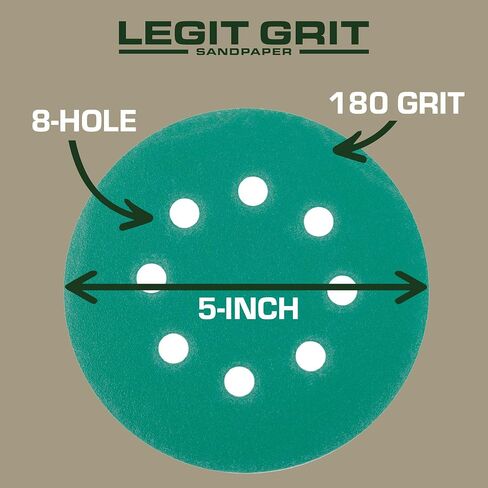 5 inch Sand Paper Disc, 8-Hole, 150 Grit, 50-Pack in Saudi Arabia