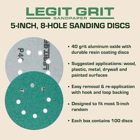 5 inch Sand Paper Disc, 8-Hole, 150 Grit, 50-Pack in Saudi Arabia