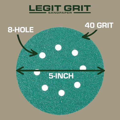 5 inch Sand Paper Disc, 8-Hole, 150 Grit, 50-Pack in Saudi Arabia