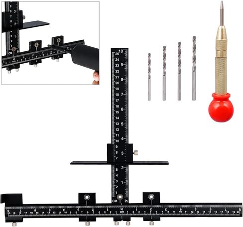 WerkWeit Cabinet Hardware Jig Aluminum Alloy Cabinet Handle Template Tool Adjustable Punch Locator Drill Template Guide True Position Cabinet Hardware Jig for Door Drawer Knobs Handles Installation in Kuwait