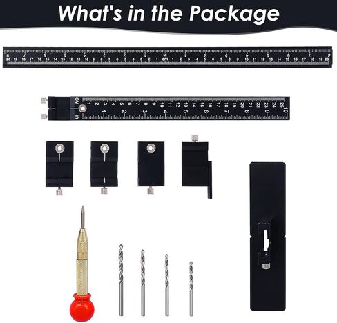 WerkWeit Cabinet Hardware Jig Aluminum Alloy Cabinet Handle Template Tool Adjustable Punch Locator Drill Template Guide True Position Cabinet Hardware Jig for Door Drawer Knobs Handles Installation in Kuwait