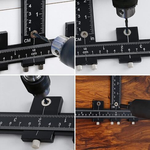 WerkWeit Cabinet Hardware Jig Aluminum Alloy Cabinet Handle Template Tool Adjustable Punch Locator Drill Template Guide True Position Cabinet Hardware Jig for Door Drawer Knobs Handles Installation in Kuwait