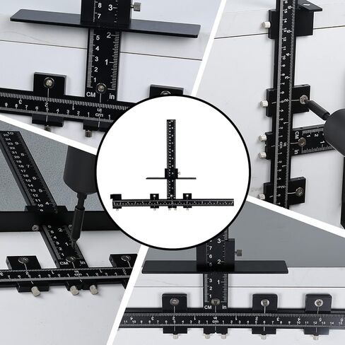 WerkWeit Cabinet Hardware Jig Aluminum Alloy Cabinet Handle Template Tool Adjustable Punch Locator Drill Template Guide True Position Cabinet Hardware Jig for Door Drawer Knobs Handles Installation in Kuwait
