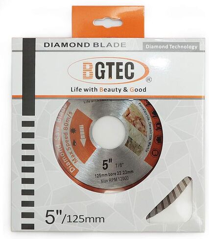 5 Inch Circular Saw Blade,BGTEC Saw for Tile Cutting, Super Thin Turbo Diamond Blade for Cutting Porcelain Tile Ceramic Granite Marble Hard Material,Dia 125mm, 1Pcs in Saudi Arabia