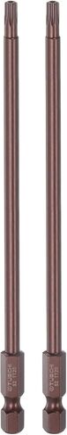 HARFINGTON 2pcs T27 Torx Bit 1/4" Hex Shank 6" Length Magnetic Security Star Screwdriver Power Tool, Red in Saudi Arabia