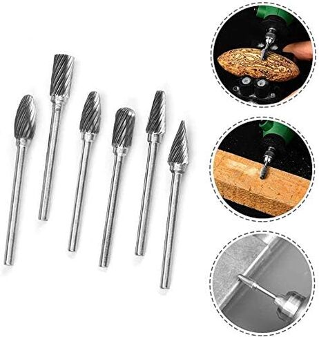 Yakamoz Set of 10pcs 1/8 Inch (3mm) Shank Single Cut Tungsten Steel Solid Carbide Rotary Burrs Set for Woodworking Drilling Carving Engraving Tools in Saudi Arabia