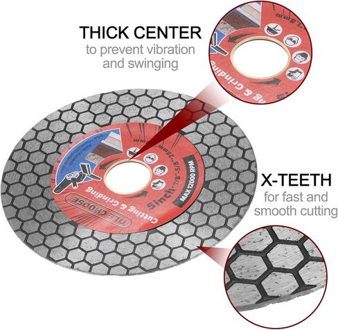 HARFINGTON Diamond Tile Saw Blade, 5" (125mm) Super Diamond Blade Tile Saw Blade Cutting and Grinding for Marble Porcelain Ceramic Tiles in Saudi Arabia