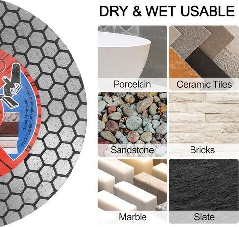 HARFINGTON Diamond Tile Saw Blade, 5" (125mm) Super Diamond Blade Tile Saw Blade Cutting and Grinding for Marble Porcelain Ceramic Tiles in Saudi Arabia