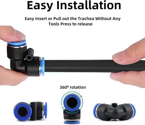 نظام أنابيب الهواء FORNAX، طقم دفع هوائي مكون من 14 قطعة مع أنابيب نايلون بطول 100 قدم 1/2 بوصة، وصلة توصيل سريعة من النوع الصناعي وقابس in Kuwait