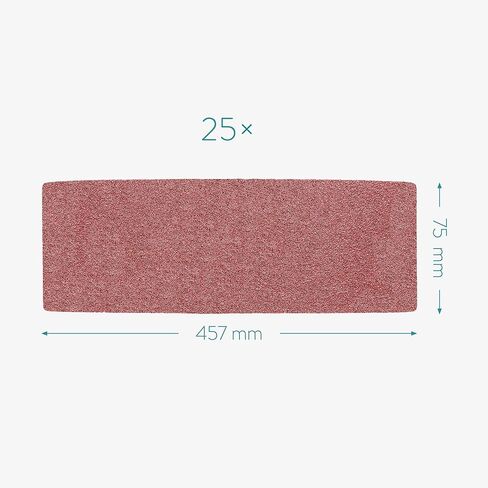 Navaris 25 pcs Sanding Belt Pack - Assorted Sanding Belts P40, 60, 80, 100 Grit Sandpaper for Wood Rubber Leather Stone Glass Metal - 3" x 18" in Saudi Arabia