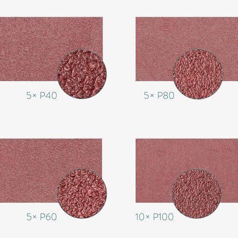Navaris 25 pcs Sanding Belt Pack - Assorted Sanding Belts P40, 60, 80, 100 Grit Sandpaper for Wood Rubber Leather Stone Glass Metal - 3" x 18" in Saudi Arabia