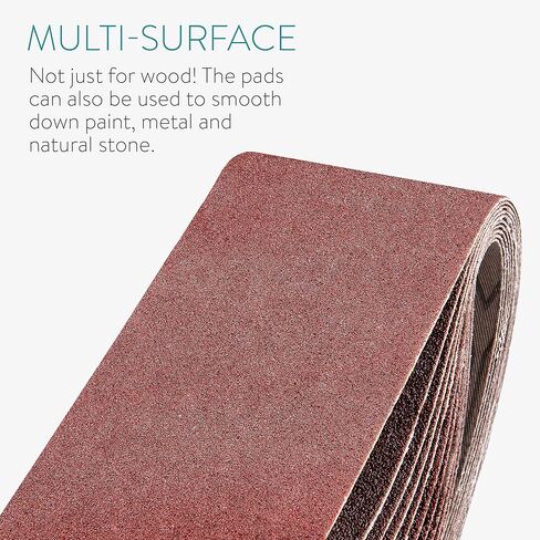 Navaris 25 pcs Sanding Belt Pack - Assorted Sanding Belts P40, 60, 80, 100 Grit Sandpaper for Wood Rubber Leather Stone Glass Metal - 3" x 18" in Saudi Arabia