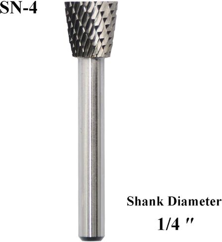 SN-4 Tungsten Carbide Burr Rotary File Inverted Cone Shape Double Cut with 1/4''Shank for Die Grinder Drill Bit in Saudi Arabia