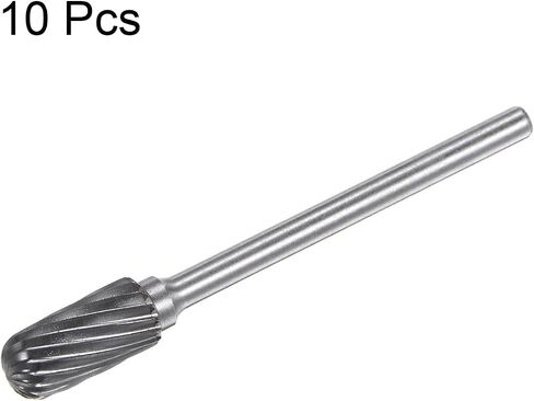 HARFINGTON 10pcs Carbide Rotary Burrs 1/8" (3mm) Shank 1/4" (6mm) Head Single Cut Cylindrical Ball Nose C Shape Die Grinder Bits Rasp Files for Hard Metal Wood Stone Polishing Engraving in Saudi Arabia