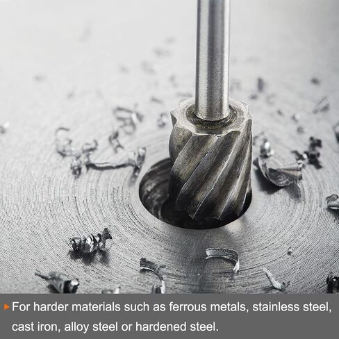 HARFINGTON 10pcs Carbide Rotary Burrs 1/8" (3mm) Shank 1/4" (6mm) Head Single Cut Cylindrical Ball Nose C Shape Die Grinder Bits Rasp Files for Hard Metal Wood Stone Polishing Engraving in Saudi Arabia