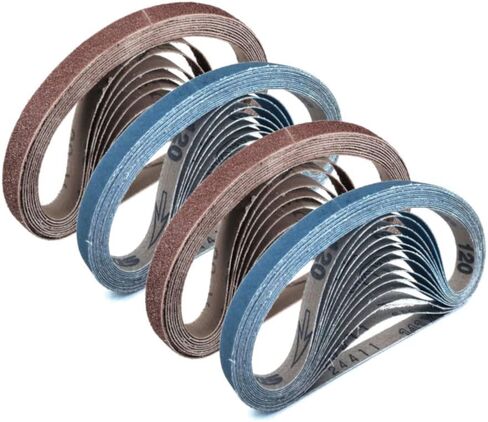 حزام سنفرة 2.54 سم × 76.2 سم، 12 قطعة من أسيد الزركونيوم والأوكسيد الألومنيوم، 4 كل من 60/80/120 حبيبة للحزام سنفرة in Kuwait