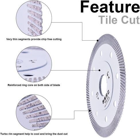 قطعتان / الوحدة 4 بوصة سوبر رقيقة توربو الماس بليد الخزف شفرة قطع لبلاط السيراميك الخزف الجرانيت الرخام المزجج البلاط إلخ in Kuwait