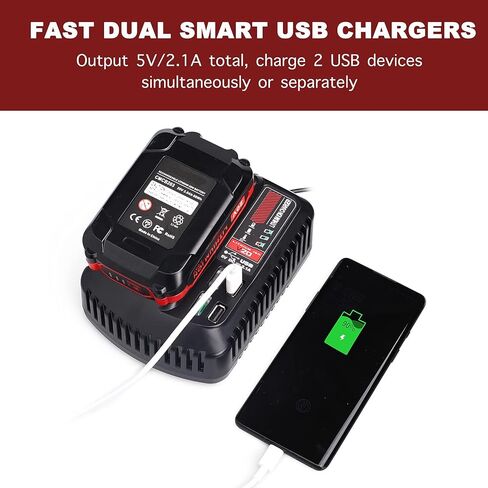 Lilocaja Replacement for Craftsman 20V Battery Charger CMCB104, Compatible with Craftsman 20V V20 Max Lithium-Ion Battery CMCB202 CMCB204 CMCB209 CMCB206 in Kuwait