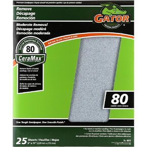 Gator CeraMax 9" x 11" Ceramic Sanding Sheets, 80 Grit, 25 Pack