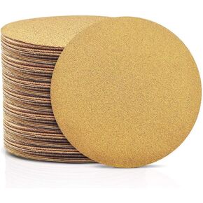 SPEEDWOX 100 Pcs 6 Inches Sanding Discs 80 Grit Dustless Hook and Loop Sandpaper for Random Orbital Sander Yellow Finishing Discs for Automotive Woodworking
