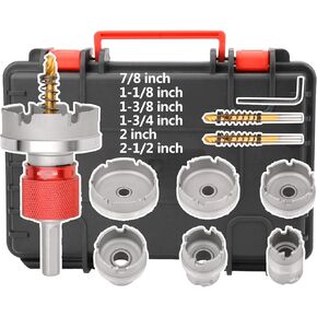 مجموعة قطع ثقب الكربيد، منشار ثقب كربيد التنجستن سريع التغيير (7/8 بوصة -2-1/2 بوصة) للفولاذ المقاوم للصدأ والمعادن والحديد (مجموعة 12 قطعة) in Kuwait