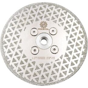 FOCSTOL Diamond Cutting Grinding Discs - 5''(125mm) Electroplated Double Side Diamond Blade for Granite Marble Procelain Ceramic Tile Quartz 5/8-11 Thread