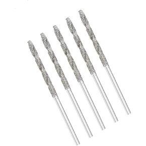 2mm Diamond Twist Drill Bit 5Pcs, HSS, for Rotary Tools | For Glass Sea Shells Stone in Saudi Arabia