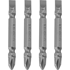 لقم مفك براغي مزدوجة الأطراف PH2/SL6، مفك براغي مغناطيسي 1/4 بوصة S2 من سبائك الصلب بطول 2.56 بوصة لمثقاب الطاقة 4 قطع in Kuwait