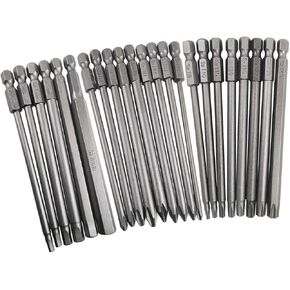 وولفريد طقم لقم مفك براغي برأس توركس سداسي 1/4 انش، مجموعة رؤوس مثقاب برأس ألن، مجموعة رؤوس مثقاب فيليبس مغناطيسية 100 ملم (23 قطعة) in Kuwait