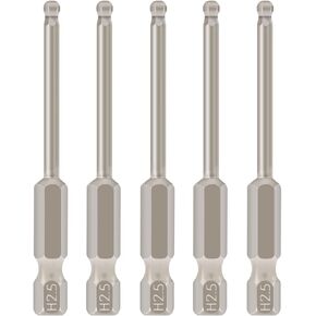 الكرة نهاية ألين وجع لقم الحفر متري عرافة بت مجموعة ألين بت مجموعة عرافة رئيس مثقاب مجموعة H2.5 المغناطيسي 1/4 بوصة عرافة عرقوب 2.5 بوصة طويلة 5 قطع in Kuwait