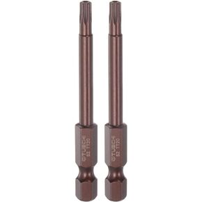 2pcs T10 Torx Bit 1/4" Hex Shank 3" Length Magnetic Security Star Screwdriver Power Tool, Red in Saudi Arabia