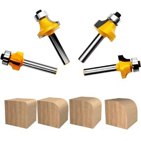 مجموعة لقمة توجيه راوتر دوفر من شانك ، ريشة تشكيل الحافة الدائرية ، أدوات طحن النجارة ، لملحقات طاولة الراوتر (R 2/1 بوصة ، 1/4 بوصة ، 3/8 بوصة ، 5/8 بوصة) 4 قطع in Kuwait