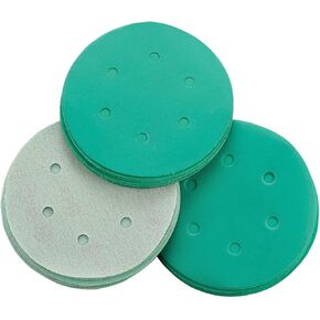 6 Inch Sanding Discs Hook and Loop, 25PCS 6 Hole 800 Grit Wet Dry Waterproof Green Film-Backed Flocking Sand Paper for Random Orbital Sander, Round Sandpaper for Wood, Car, Metal Polishing Finishing in Kuwait