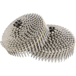 marddpair 3600 Count 1-1/2-Inch x .090-Inch 15-Degree Ring Shank Stainless Steel Siding Nails Collated Wire Coil Siding Nails for Cement Board Siding or Fencing