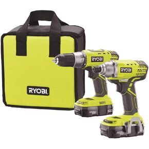طقم أدوات للمثقب/المحرك المتنقل والمضغوط من Ryobi P1832 18V (6 قطع، 1 × مثقاب / سائق P277، 1 × سائق صدمات، 1 × شاحن كيميائي P118 مزدوج، 2x P102 18 فولت، 1 × حقيبة أدوات) in Saudi Arabia