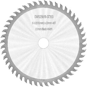 Upgraded B-07353 DW5258 Carbide Tipped Track Saw Blade Compatible with Makita SP6000 DEWALT DWS520CK DWS520LK DWS520SK Wen CT1065 Series Circular Saw,165x2.2x20mm 6-1/2" 48Tooth ATB in Kuwait