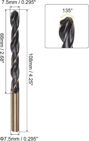 uxcell 6pcs Jobber Drill Bits 3mm Black Nitride & Gold Titanium Coated 4341 High Speed Steel (HSS) 135 Degree Split Point Twist Drill Bits for Stainless Steel Metal Plastic Wood in Saudi Arabia