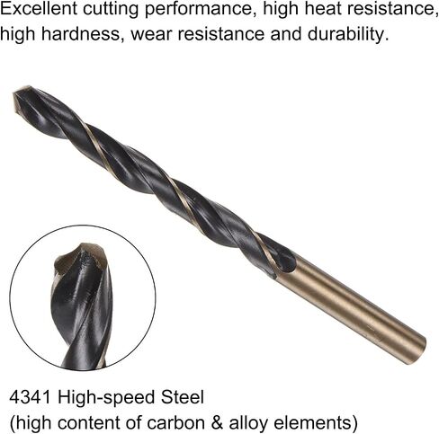 uxcell 6pcs Jobber Drill Bits 3mm Black Nitride & Gold Titanium Coated 4341 High Speed Steel (HSS) 135 Degree Split Point Twist Drill Bits for Stainless Steel Metal Plastic Wood in Saudi Arabia