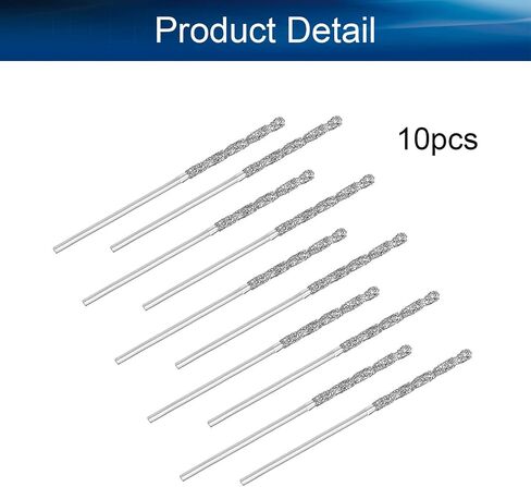 Auniwaig 1mm Diamond Twist Drill Bits High Speed Steel HSS 10 Pcs | For Glass Jewelry, Beach Sea Shells Stone Gemstones, Lapidary Ornament, Bracelet Necklace Arts Crafts in Saudi Arabia