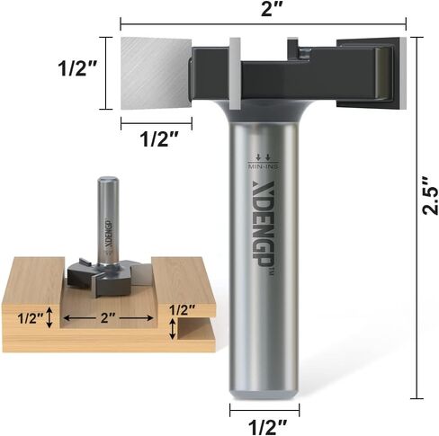 CNC Spoilboard Surfacing Planer Router Bit 1/2 Inch Shank, 2-Inch Cutting Diameter, Slab Flattening Bottom Cleaning Wood Planing Leveling Router Face Mill Carbide Tipped Bit ( 4 Wings ) in Saudi Arabia